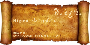 Wigner Árpád névjegykártya