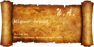 Wigner Árpád névjegykártya