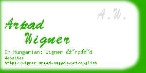 arpad wigner business card